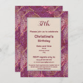 Invitation Silhouette Stencil Abstract Art Birthday (Devant / Derrière)