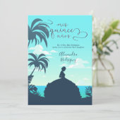 Invitation Silhouette tropicale Quinceanera (Debout devant)