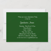 Invitation Silhouette verte et blanche 2025 Graduation Party (Dos)
