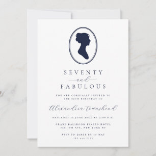 Invitation Silhouette Vintage Élégant 70e Anniversaire