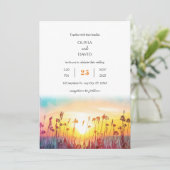 Invitation Silhouettes Coucher de soleil dégradant Mariage su (Debout devant)