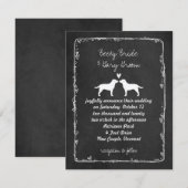 Invitation Silhouettes de chien Retriever du Labrador Mariage (Devant / Derrière)