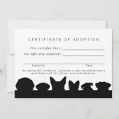 Invitation Silhouettes de chien rustique Certifikate d'adopti (Devant)