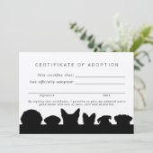 Invitation Silhouettes de chien rustique Certifikate d'adopti (Debout devant)