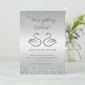 Invitation Silhouettes de cygne dans le centre et pluie de di (Debout devant)