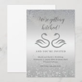 Invitation Silhouettes de cygne dans le centre et pluie de di (Devant / Derrière)