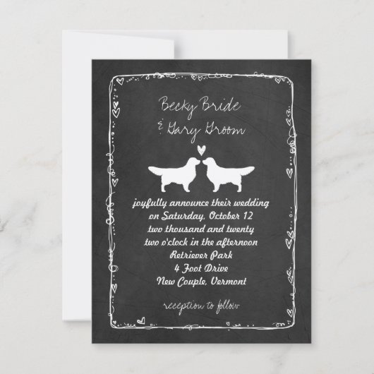Invitation Silhouettes de Golden Retriever Mariage (Devant)