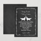 Invitation Silhouettes de Golden Retriever Mariage (Devant / Derrière)