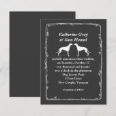 Invitation Silhouettes de Greyhound Mariage (Devant / Derrière)