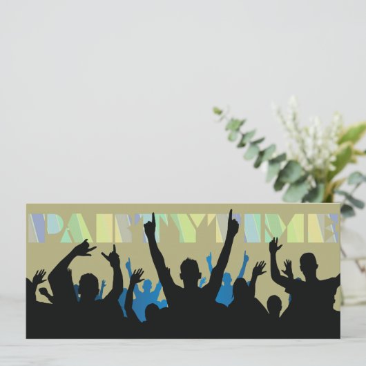 Invitation Silhouettes de l'heure de fête (Debout devant)