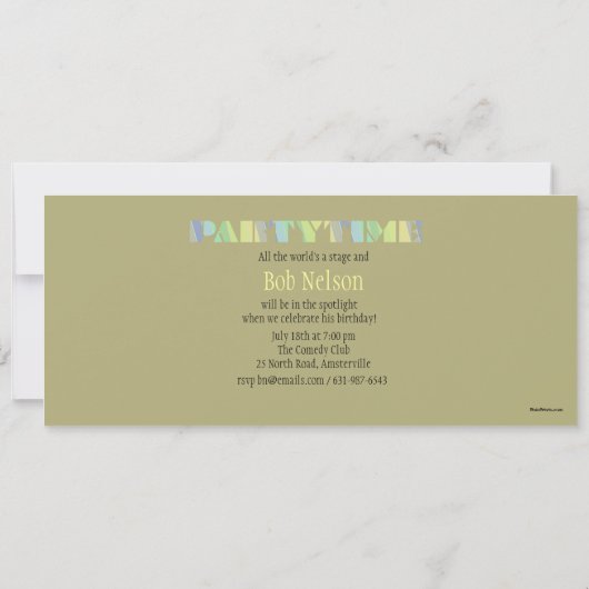 Invitation Silhouettes de l'heure de fête (Dos)