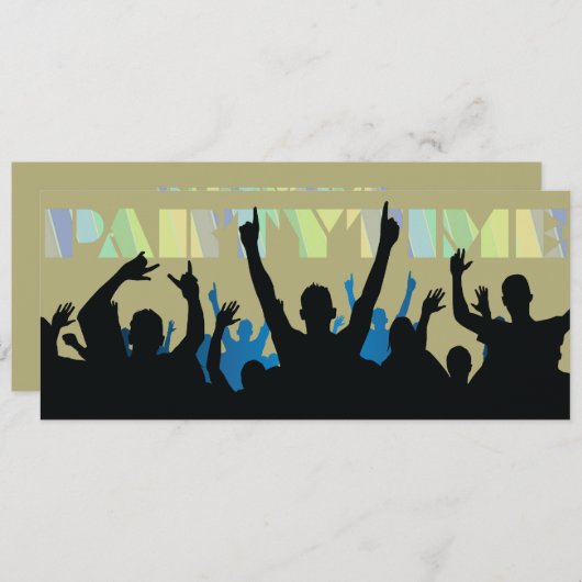 Invitation Silhouettes de l'heure de fête (Devant / Derrière)