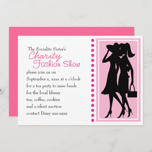 Invitation Silhouettes de mode (Devant / Derrière)