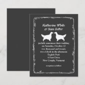 Invitation Silhouettes de Setter Anglais Mariage (Devant / Derrière)