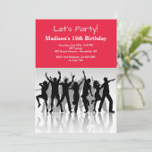 Invitation Silhouettes des gens du parti (Debout devant)