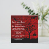 Invitation Silhouettes éffrayantes Grungy Red Halloween (Debout devant)