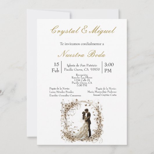 Invitation Silhueta de novia y novio (Devant)