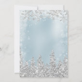 Invitation Silice bleu neige pin Noël mariage d'hiver (Dos)