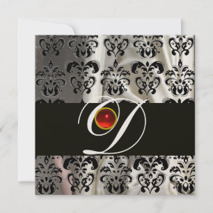INVITATION SILK BLANC NOIR DOMMASQUE VÊTEMENT MONOGRAMME ROUG