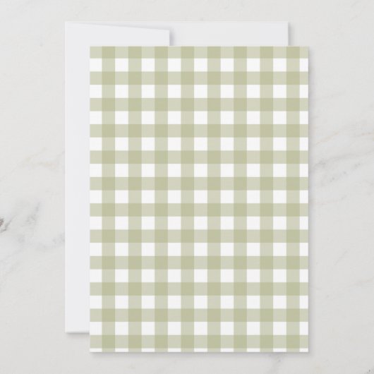 Invitation Silly Goose 1st Birthday Green Gingham (Dos)