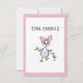 Invitation Silly Goose 1st Birthday Pink Time Capsule Card (Dos)