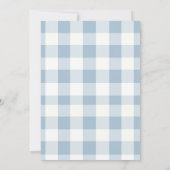 Invitation Silly Goose 3rd Birthday Blue Bow Gingham Balloon  (Dos)