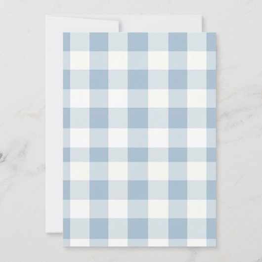 Invitation Silly Goose 3rd Birthday Blue Bow Gingham Balloon  (Dos)