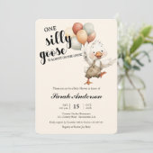 Invitation Silly Goose almost on the loose Baby shower (Debout devant)