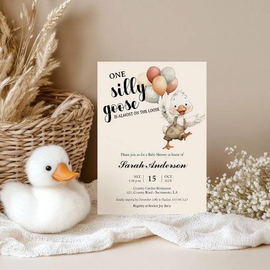 Invitation Silly Goose almost on the loose Baby shower