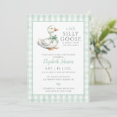 Invitation Silly Goose Baby shower neutre Photo QR Code (Debout devant)