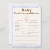 Invitation Silly Goose Blue Baby Predictions & Advice Card (Devant)