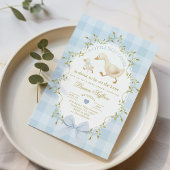 Invitation Silly Goose Blue Gingham Baby Boy Shower