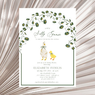 Invitation Silly Goose Bow Floral Daisy Baby shower