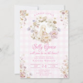 Invitation Silly Goose Coquette Pink Bow Girl Baby Shower (Devant)