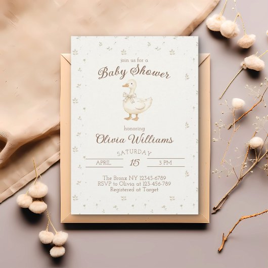 Invitation Silly Goose est sur le Baby shower libre