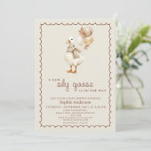 Invitation Silly Goose Fall Sexe Baby shower neutre (Debout devant)