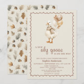 Invitation Silly Goose Fall Sexe Baby shower neutre (Devant / Derrière)