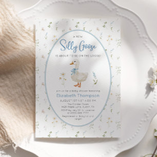 Invitation Silly Goose Fleur sauvage Floral Boy Baby shower