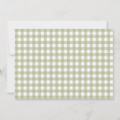 Invitation Silly Goose Floral Green Gingham Birthday Photo (Dos)