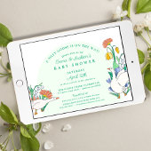 Invitation Silly Goose Green Baby shower Floral