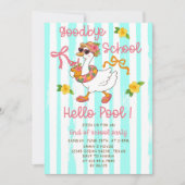 Invitation Silly Goose Hello Rayures Piscine (Devant)