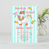 Invitation Silly Goose Hello Rayures Piscine (Debout devant)