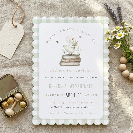 Invitation Silly Goose New Chapter Spring Baby Shower 