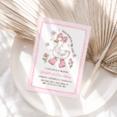 Invitation Silly Goose on the Loose Pink Bow Floral