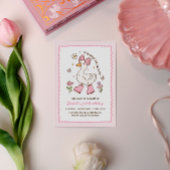 Invitation Silly Goose on the Loose Pink Bow Floral