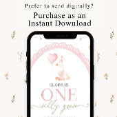 Invitation Silly Goose Pink Floral First Birthday