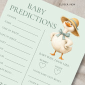 Invitation Silly Goose Predictions Baby Shower Game Card