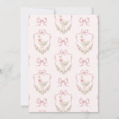 Invitation Silly Goose rose Floral Bow Baby girl douche (Dos)