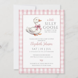 Invitation Silly Goose Rose Girl Baby shower tout en un