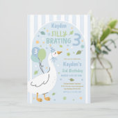Invitation Silly Goose Silly-Brating Three Birthday Party (Debout devant)